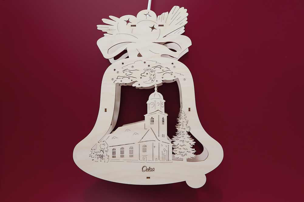 Fensterbild beleuchtet Rabenau Oelsa Kirche