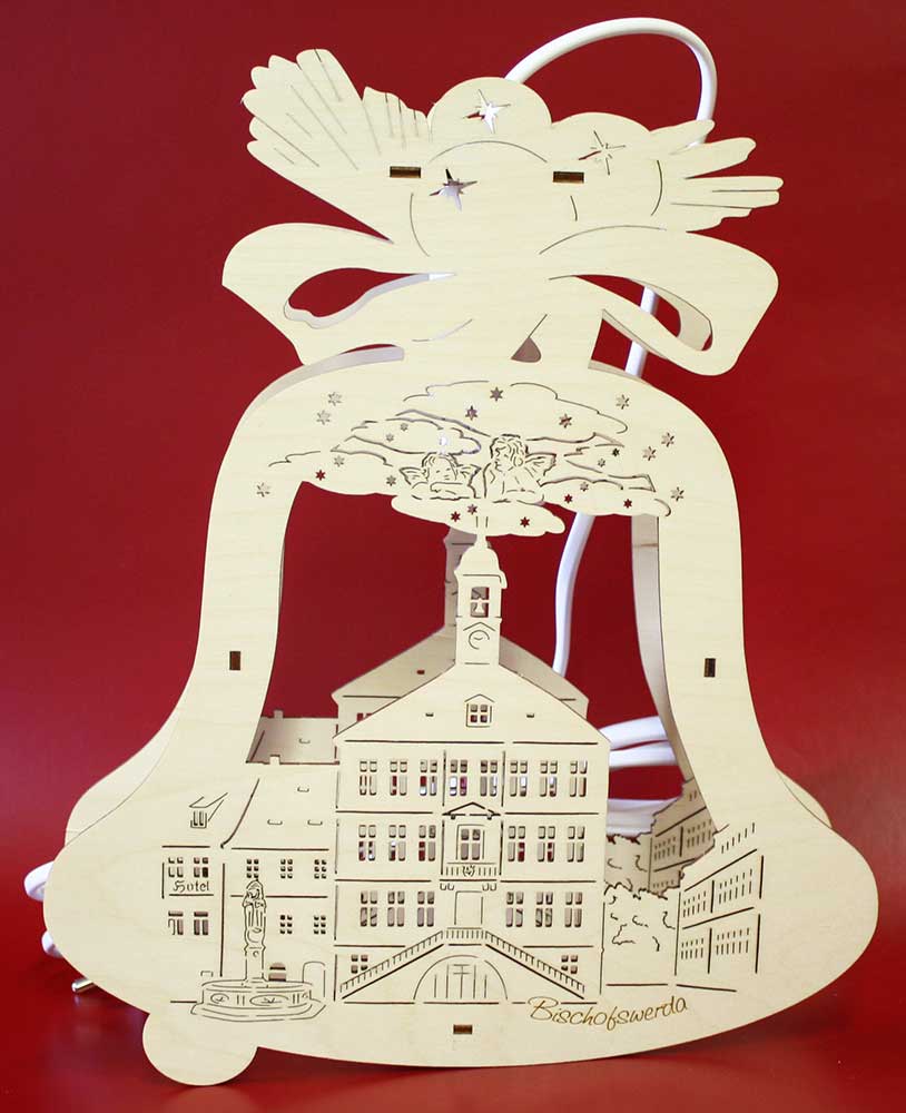 beleuchtetes Fensterbild Bischofswerda Rathaus