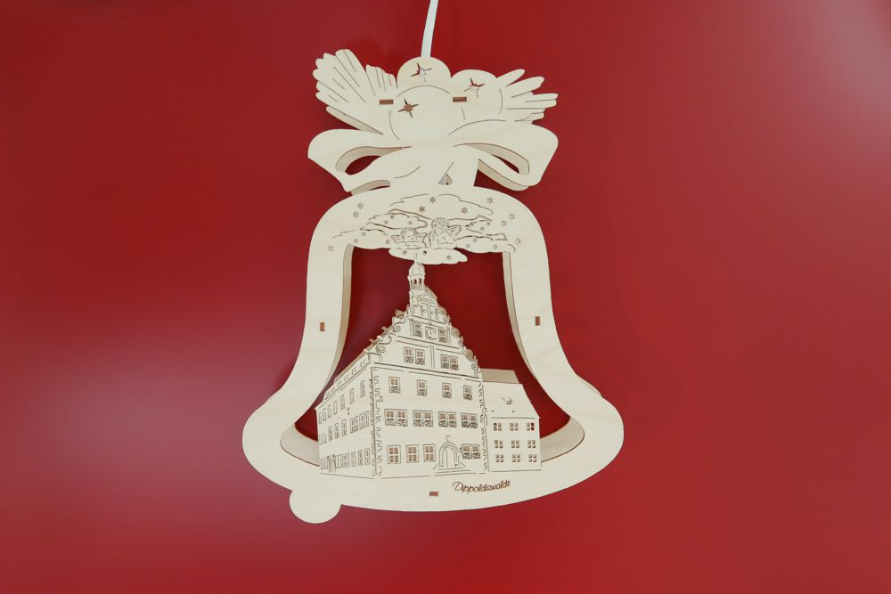 Fensterbild  Dippoldiswalde Rathaus<br /> beleuchtet