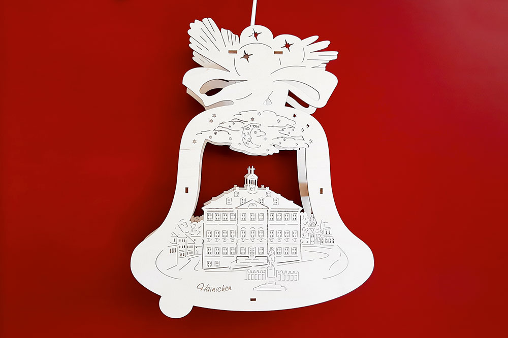 Hainichen Fensterbild, beleuchtet