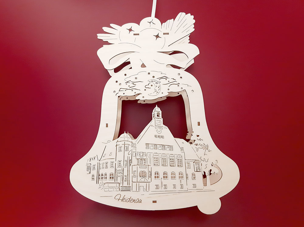Fensterbild beleuchtet Heidenau Rathaus