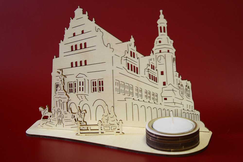 Teelichthalter Leipzig Rathaus