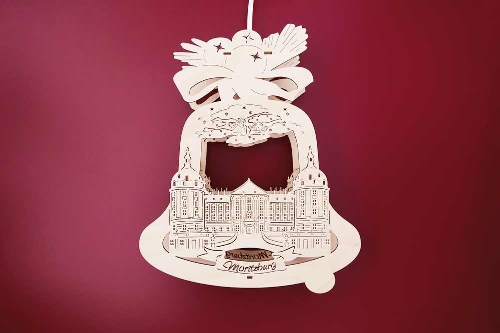Fensterbild beleuchtet Moritzburg Schloss