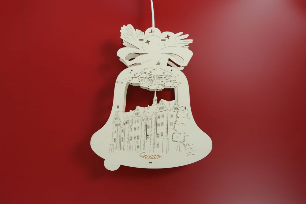 Fensterbild beleuchtet Glocke Nossen Schloss