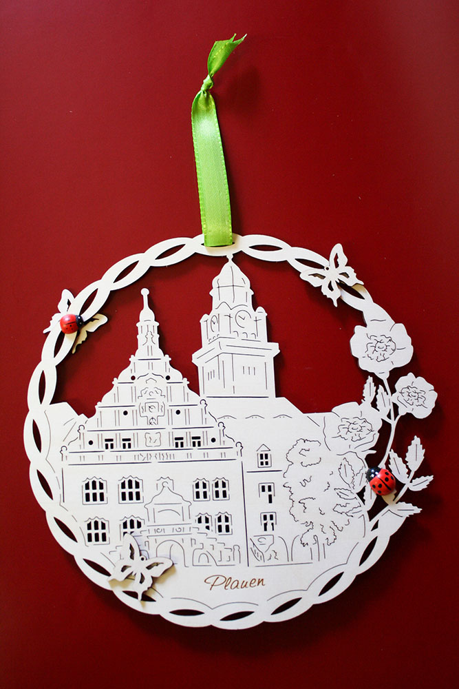 Fensterbild ganzjährig Plauen Rathaus