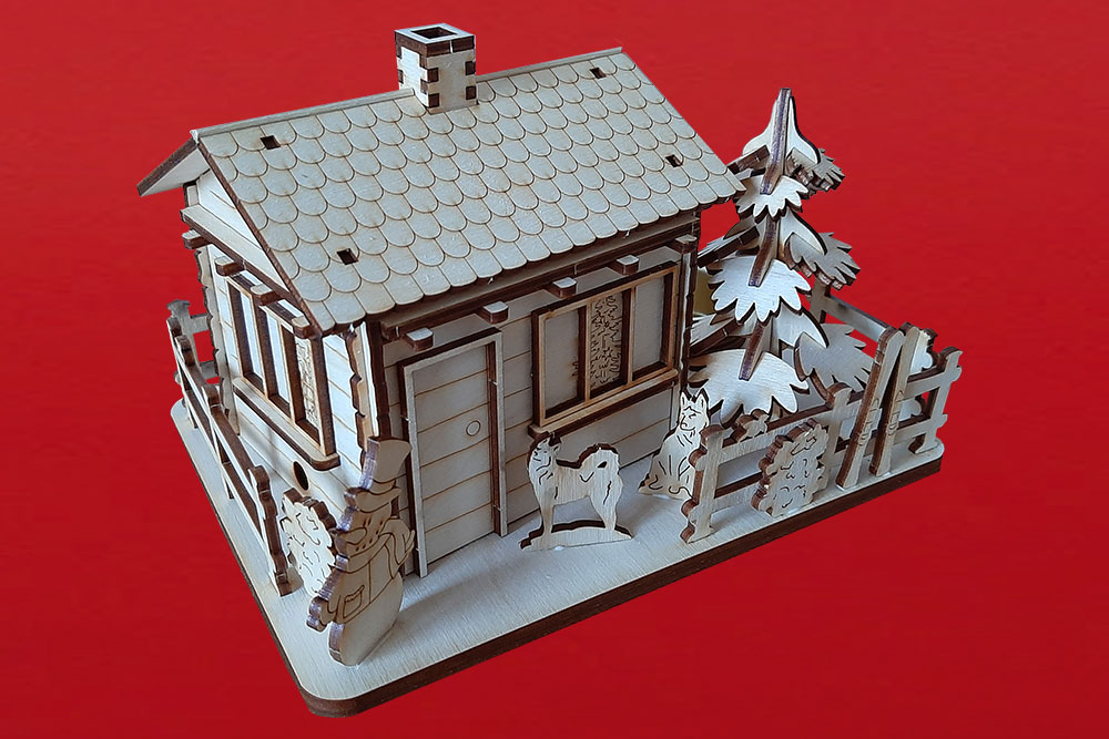 Räuchernde Skihütte