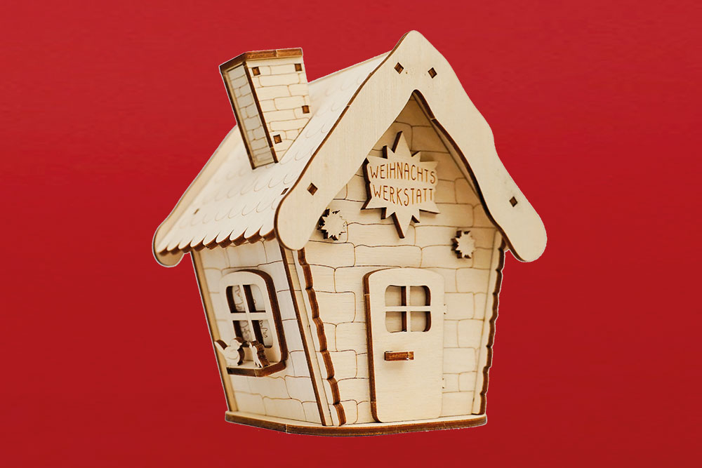 Räucherndes Weihnachtshaus (ohne Figuren)