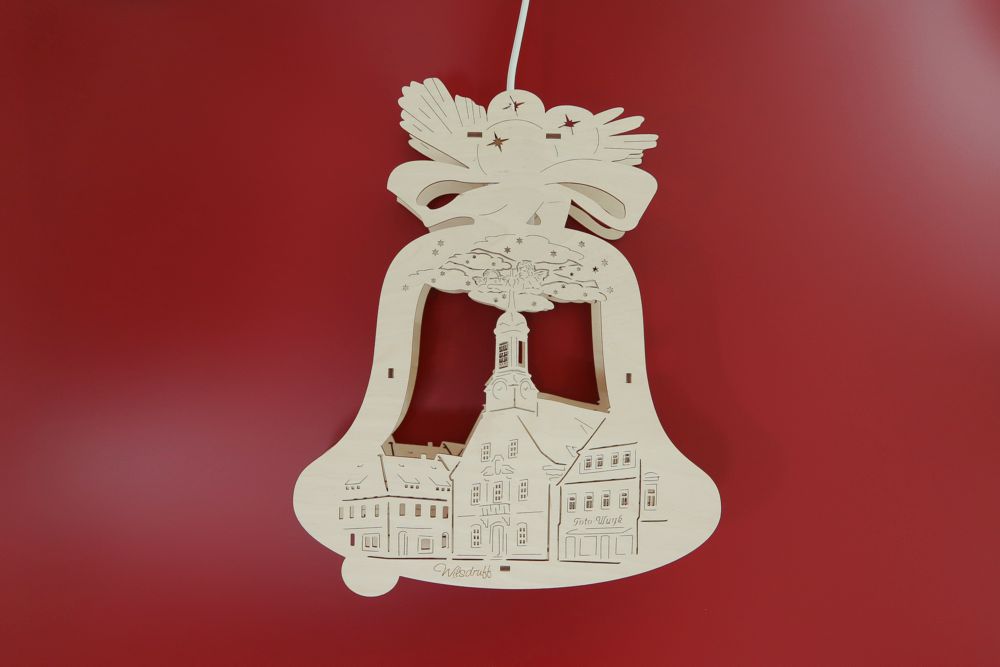 Fensterbild beleuchtet Wilsdruff Rathaus